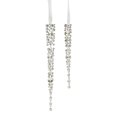 Melrose International Melrose International 69185DS 8 & 9.75 in. Metal Jewel Icicle Ornaments; Silver - Set of 12 69185